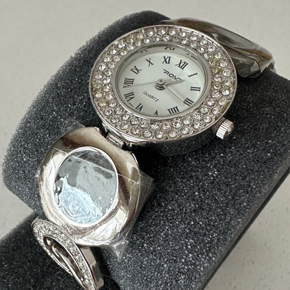 POV Women's Silvertone Quartz Watch NOS in Box unworn – 1990s HSN Gift Quality